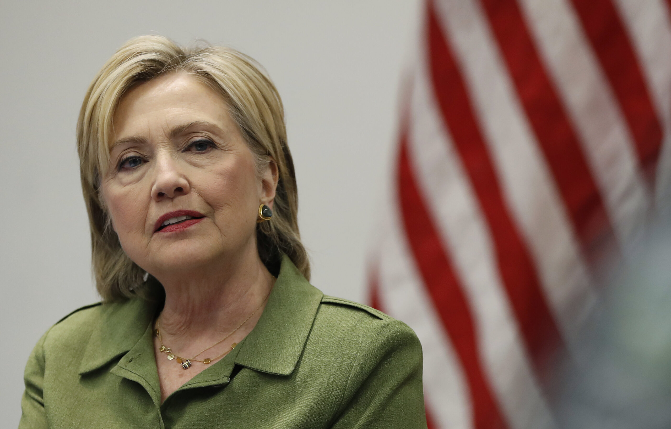 In this photo taken Aug. 18, 2016,Democratic presidential candidate Hillary Clinton speaks to media at John Jay College of Criminal Justice in New York. In his speech at the Republican National Convention, Donald Trump made seven references to the conflict in Syria, pointing to the war-ravaged nation as a source of much of the world’s turmoil, particularly immigration and extremism. A week later at the Democratic convention, Hillary Clinton made not one reference to Syria. That could be because the conflict in Syria remains a major conundrum for both President Barack Obama and Clinton, his former secretary of state. (AP Photo/Carolyn Kaster) (AP Photo/Carolyn Kaster)