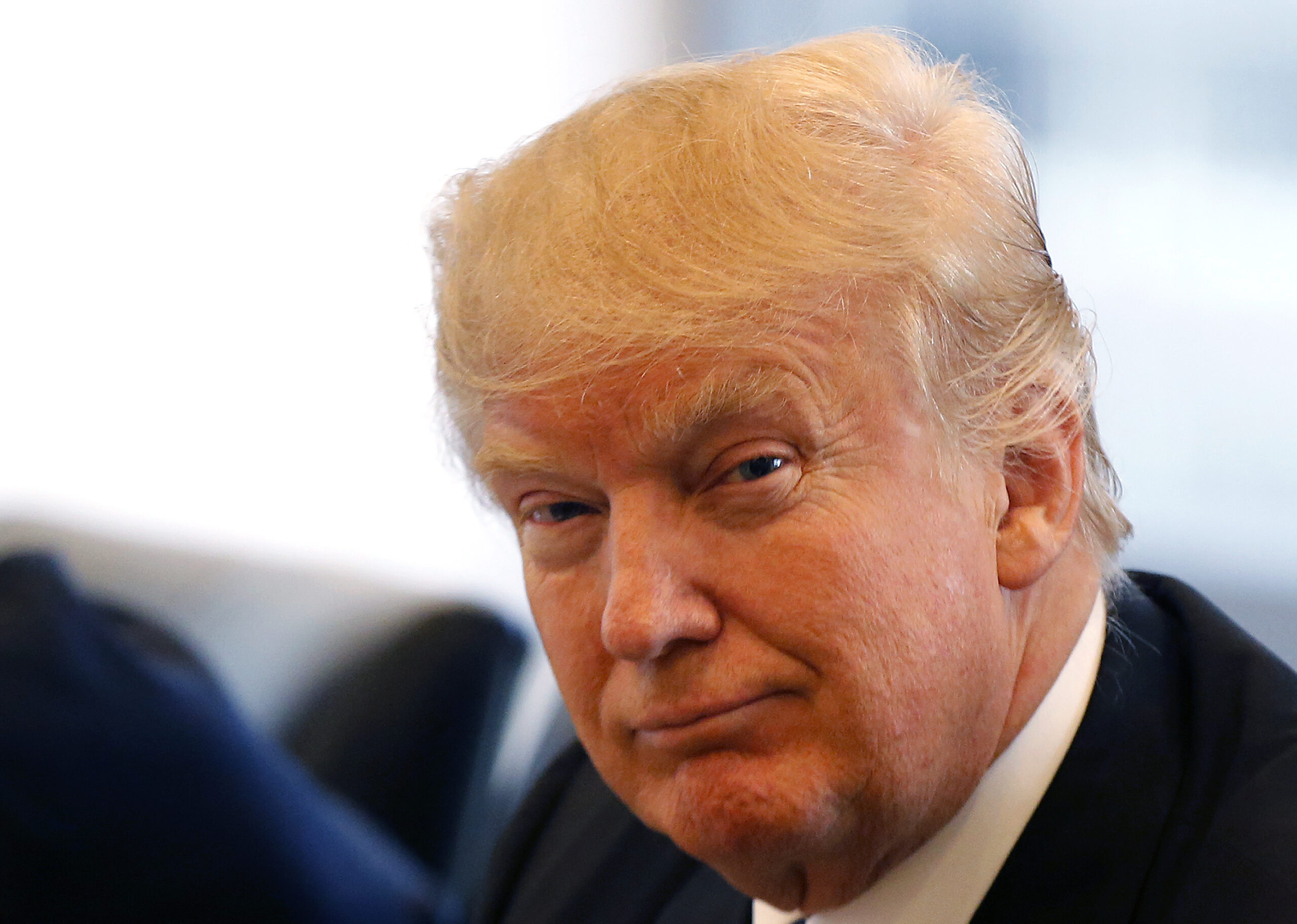 Republican presidential candidate Donald Trump smiles as he participates in a roundtable discussion on national security in his offices in Trump Tower in New York, Wednesday, Aug. 17, 2016. (AP Photo/Gerald Herbert) (AP)