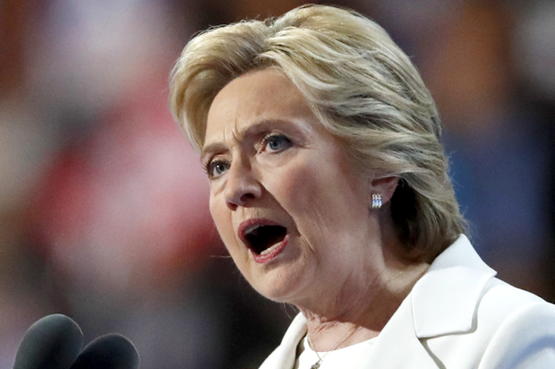 Hillary Clinton speaks at the Democratic National Convention in Philadelphia, July 28, 2016. (AP/Paul Sancya)