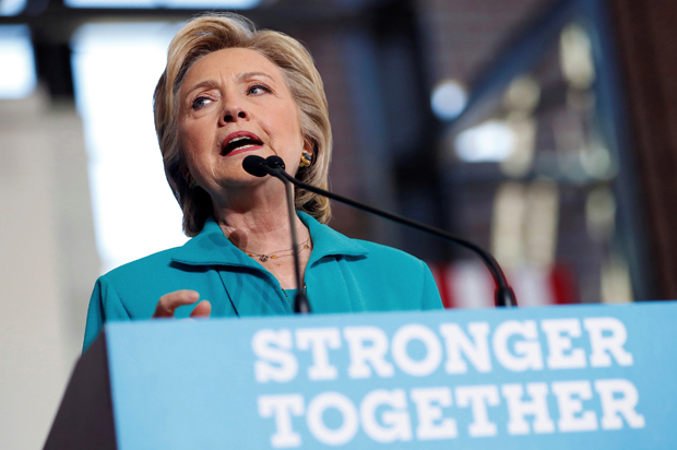 Hillary Clinton speaks at Truckee Meadows Community College in Reno, Nevada, August 25, 2016. (Reuters/Aaron P. Bernstein)