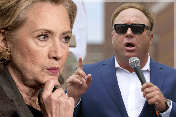 Hillary Clinton; Alex Jones (Reuters/Andrew Kelly/Lucas Jackson/Photo montage by Salon)