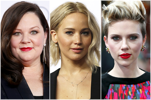 Melissa McCarthy; Jennifer Lawrence; Scarlett Johansson (Reuters/Danny Moloshok/Mario Anzuon/Stefan Wermuthi)