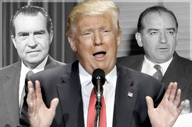 Richard Nixon; Donald Trump; Joseph McCarthy (AP/Reuters/Scott Audette/Salon)