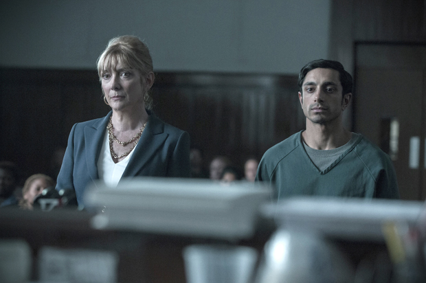 Glenne Headly and Riz Ahmed in "The Night Of" (HBO)