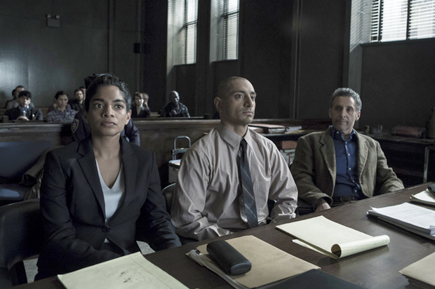 Amara Karan, Riz Ahmed and John Turturro in "The NIght Of" (HBO)