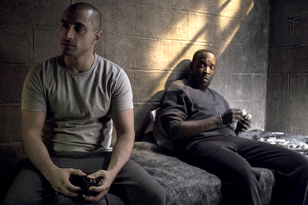 Riz Ahmed and Michael Kenneth Williams in "The Night Of" (HBO)
