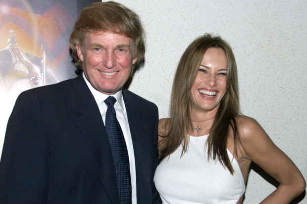 Donald Trump and Melania Knauss arrive at the New York premiere of Star Wars Episode I: "The Phantom Menace," May 16, 1999. (Reuters)