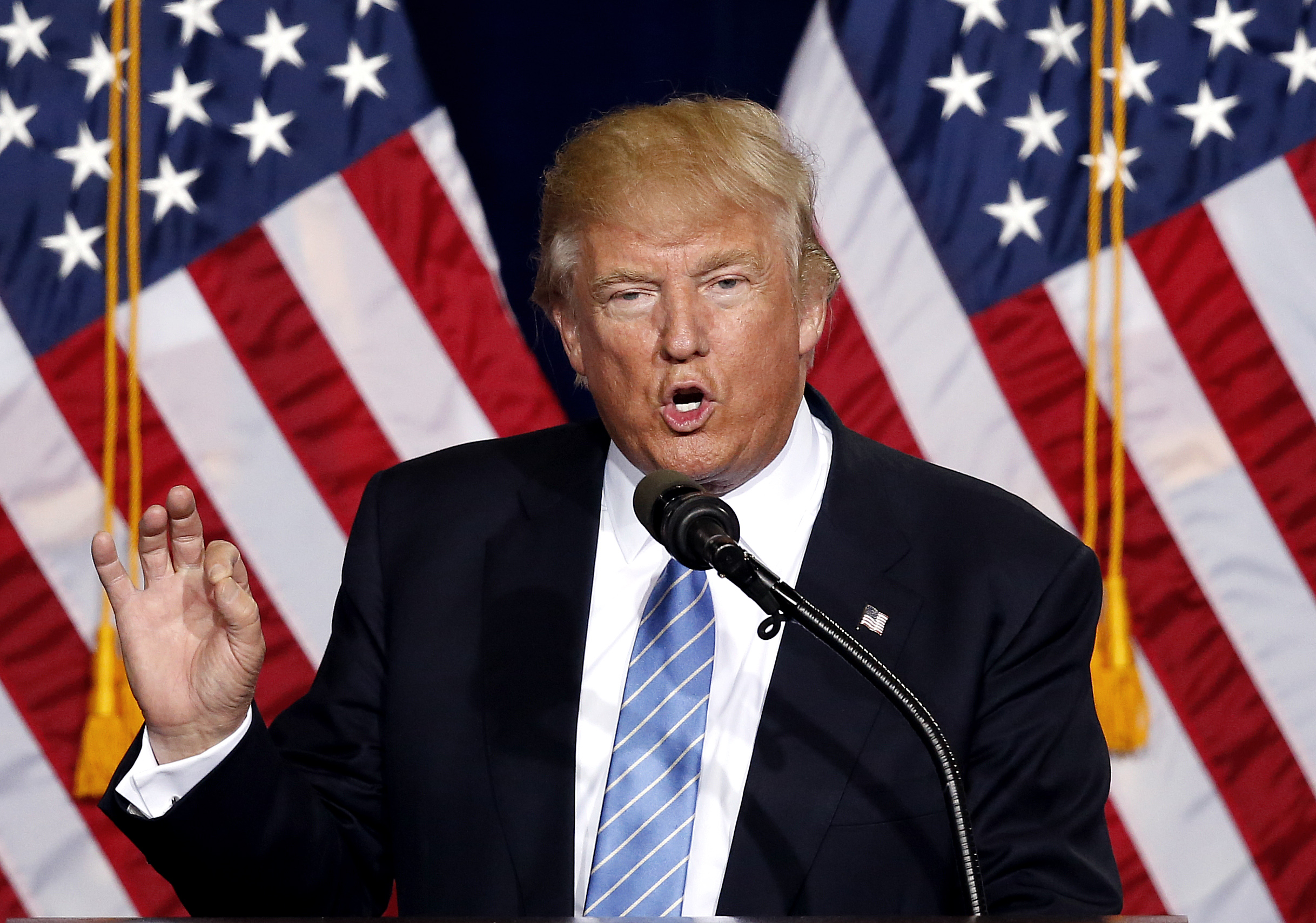 Republican presidential candidate Donald Trump speaks during a campaign rally at the Phoenix Convention Center, Wednesday, Aug. 31, 2016, in Phoenix. (AP Photo/Ross D. Franklin) (AP)