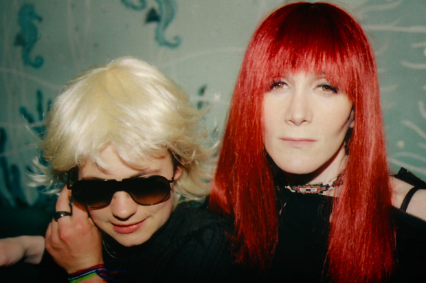 Savannah Knoop, who played JT Leroy in public, with Laura Albert, the author. (Magnolia Pictures)