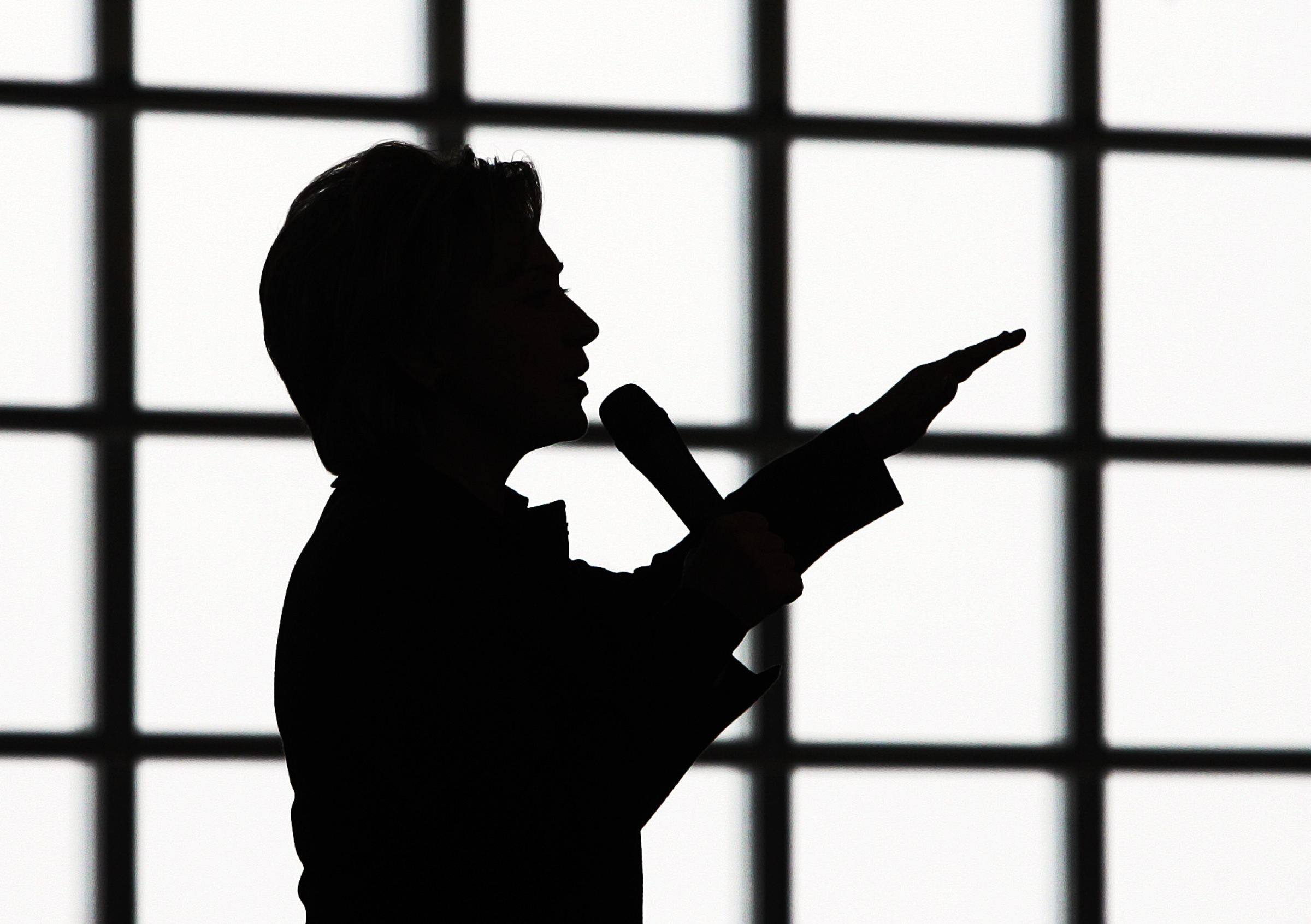 Hillary Clinton at a rally in Nashua, N.H. (AP Photo/Elise Amendola)