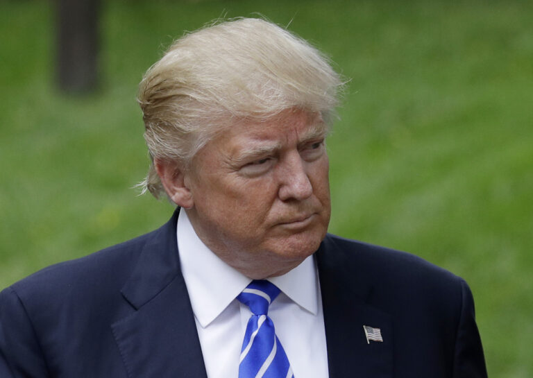 Republican presidential candidate Donald Trump visits the Gerald R. Ford Presidential Museum, Friday, Sept. 30, 2016, in Grand Rapids, Mich. (AP Photo/John Locher) (AP)