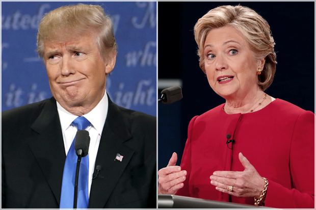 Donald Trump; Hillary Clinton at the presidential debate in Hempstead, New York, September 26, 2016. (Reuters/Lucas Jackson)
