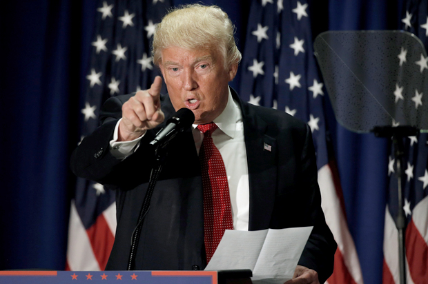 Donald Trump speaks at the Cleveland Arts and Social Sciences Academy in Cleveland, Ohio, U.S., September 8, 2016. (Reuters/Mike Segar)