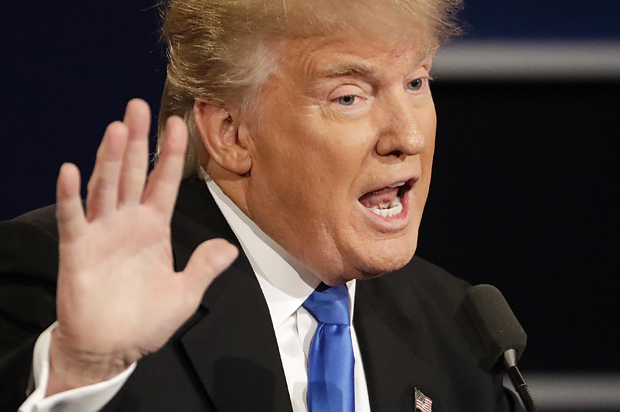 Donald Trump answers a question during the presidential debate in Hempstead, N.Y., Monday, Sept. 26, 2016. (AP/David Goldman)