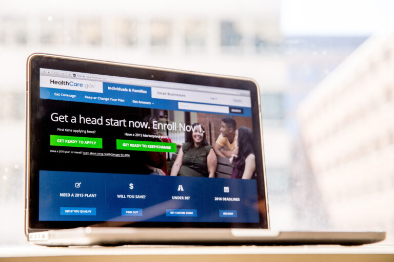 FILE - In this Oct. 6, 2015, file photo, the HealthCare.gov website, where people can buy health insurance, is displayed on a laptop screen in Washington. The nation’s progress in reducing the number of uninsured appears to have lost momentum this year, even as rising premiums and dwindling choice are reviving the political blame game over President Barack Obama’s health care law. The future of the Affordable Care Act hinges on the outcome of the presidential election, and it’s shaping up as a moment of truth for Republicans. (AP Photo/Andrew Harnik, File) (AP)