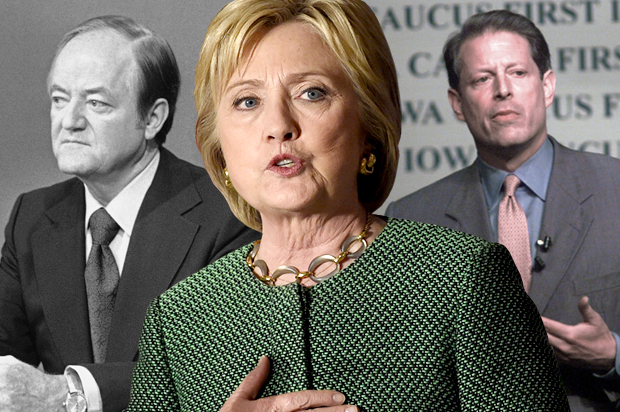 Hubert Humphrey, Hillary Clinton, Al Gore (AP/Reuters/Rainier Ehrhardt/Steve Pope/Photo montage by Salon)