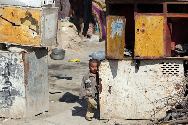 An Iraqi boy in the southern outskirts of Baghdad, February 17, 2016. (Getty/Ahmad Al-Rubaye)