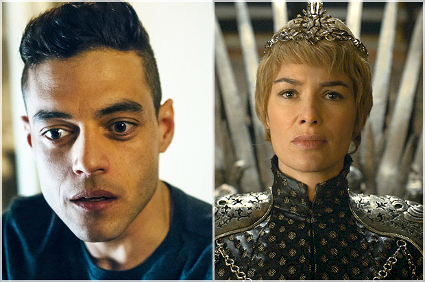 Rami Malek in "Mr. Robot;" Lena Headey in "Game of Thrones" (USA/HBO)