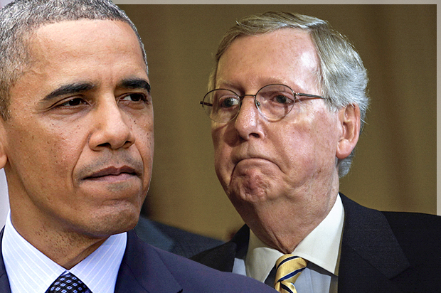 Barack Obama; Mitch McConnell (Reuters/Yuri Gripas/James Lawler Duggan/Photo montage by Salon)