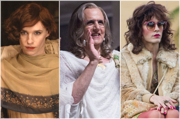 Eddie Redmayne in "The Danish Girl;" Jeffrey Tambor in "Transparent;" Jared Leto in "Dallas Buyers Club"