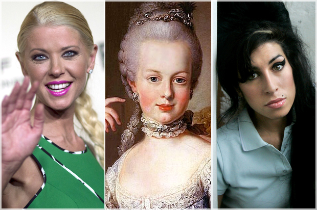 Tara Reid; Marie Antoinette; Amy Winehouse (Reuters/Mario Anzuoni/Wikimedia/AP/Matt Dunham)