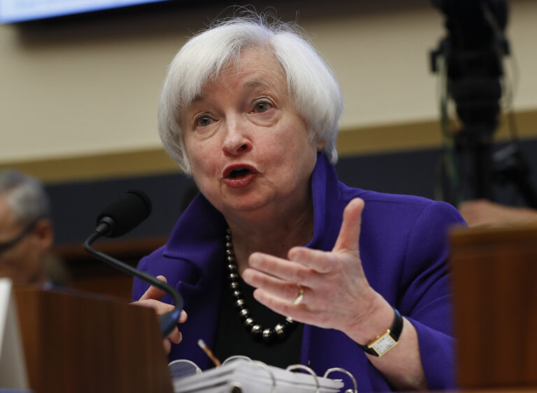 Federal Reserve Board Chair Janet Yellen testifies on Capitol Hill in Washington, Wednesday, Sept. 28, 2016, before the House Financial Services Committee. Yellen said the financial health of the nation's banking system has strengthened considerably since the 2008 financial crisis, in part because of tougher regulations passed by Congress in 2010.  (AP Photo/Pablo Martinez Monsivais) (AP)