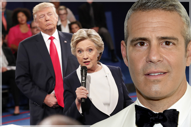 Donald Trump and Hillary Clinton; Andy Cohen (Getty/Larry Busacca/AP/Rick T. Wilking/Photo montage by Salon)