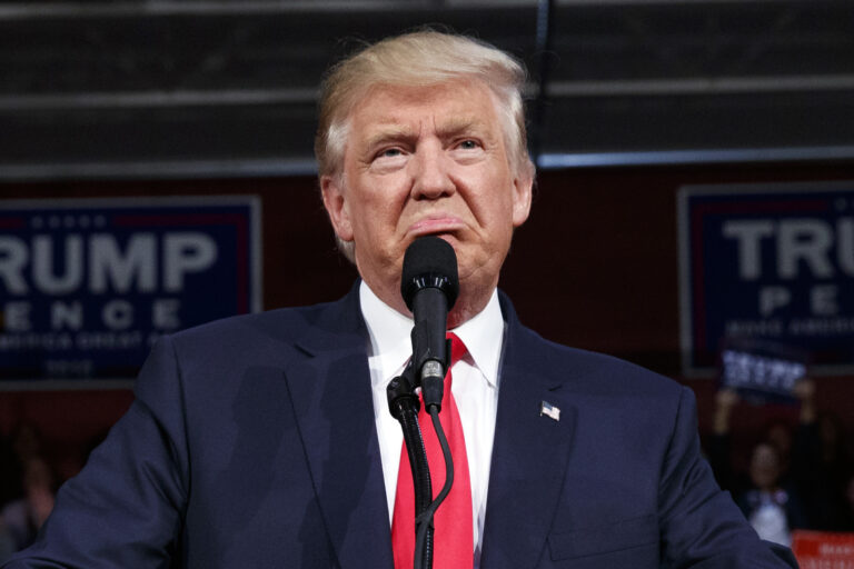 Republican presidential candidate Donald Trump speaks during a campaign rally, Monday, Oct. 10, 2016, in Ambridge, Pa. (AP)