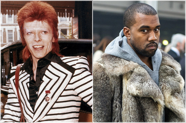David Bowie; Kanye West (AP/Zacharie Scheurer)