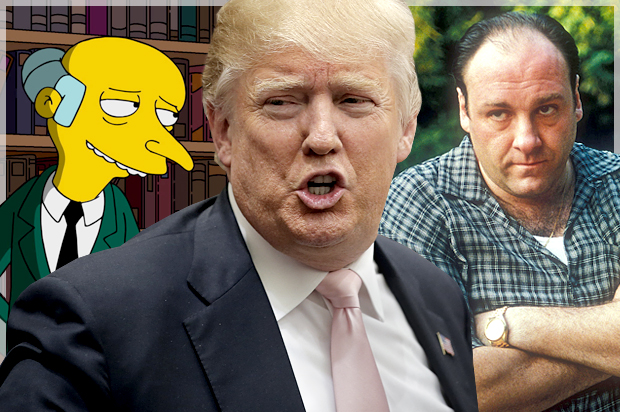 Charles Montgomery Burns; Donald Trump; Tony Soprano (Fox/Reuters/Chris Keane/HBO/Salon)