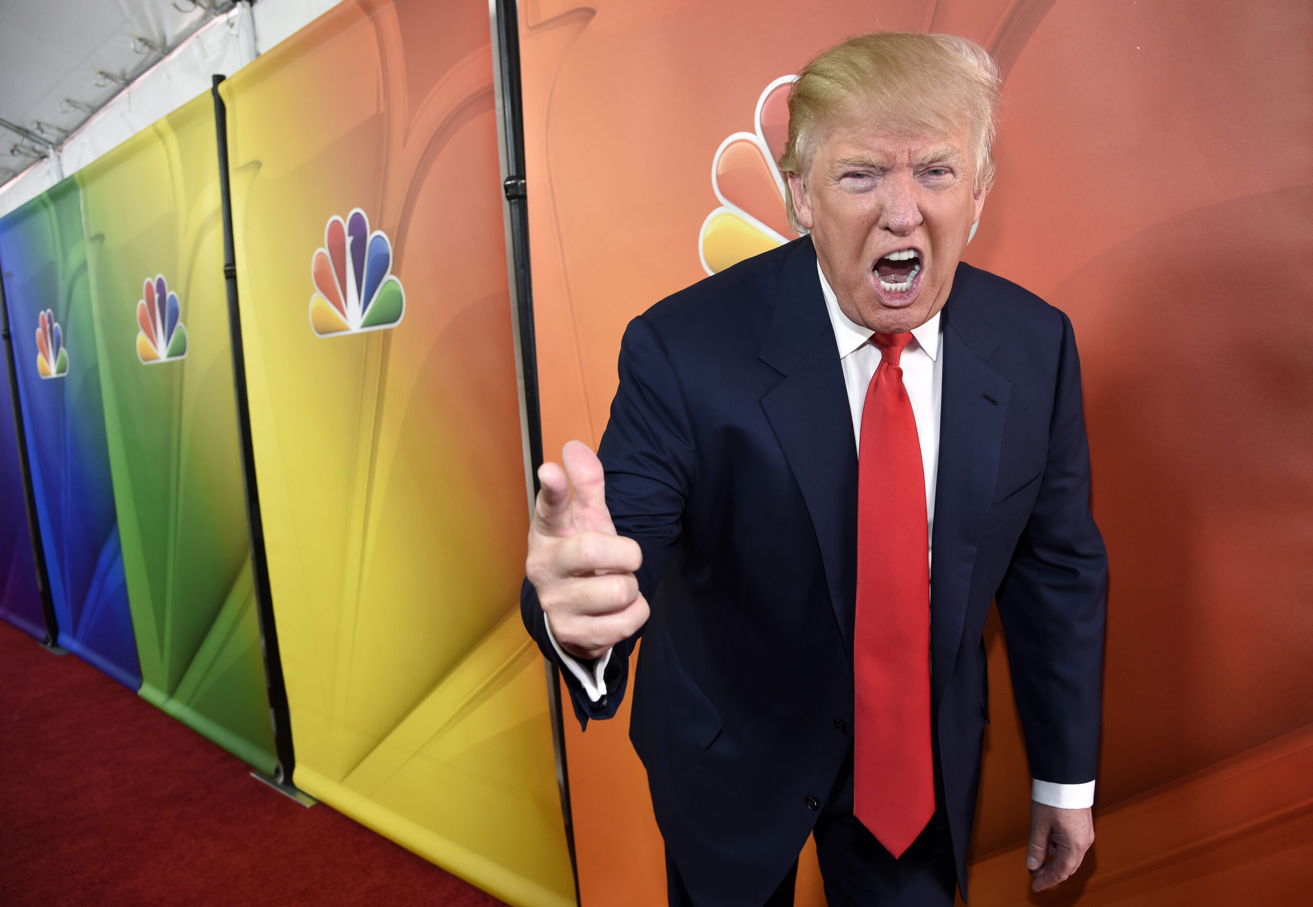 FILE - In this Jan. 16, 2015 file photo, Donald Trump, host of the reality television series "The Celebrity Apprentice," poses for photographers at the NBC 2015 Winter TCA Press Tour in Pasadena, Calif. In his years on the "The Apprentice," Trump repeatedly demeaned women with sexist language, according to show insiders who said he rated female contestants by the size of their breasts and talked about which ones he'd like to have sex with. (Photo by Chris Pizzello/Invision/AP, File) (AP)