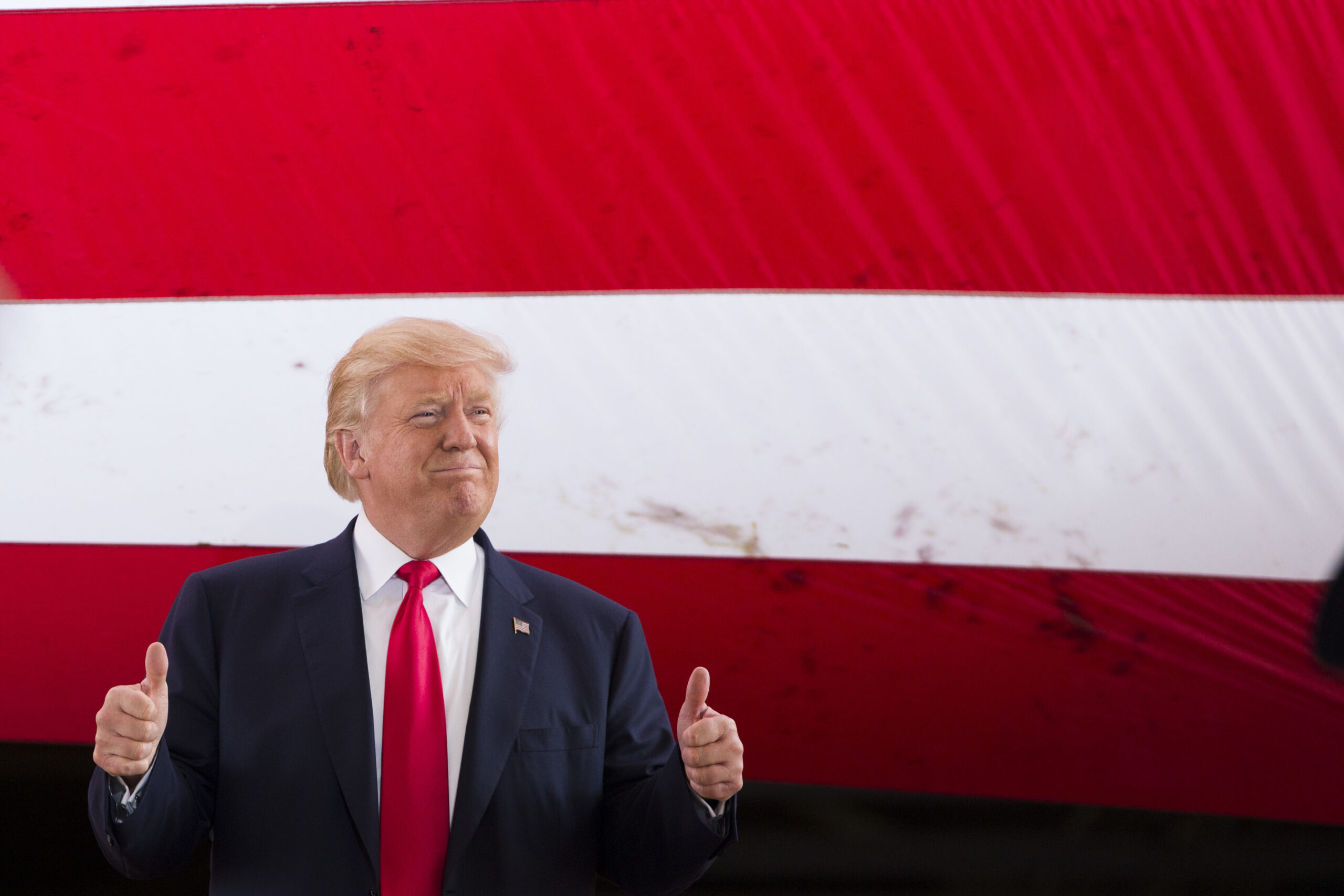 Republican presidential candidate Donald Trump gestures at a Florida campaign rally. (AP)