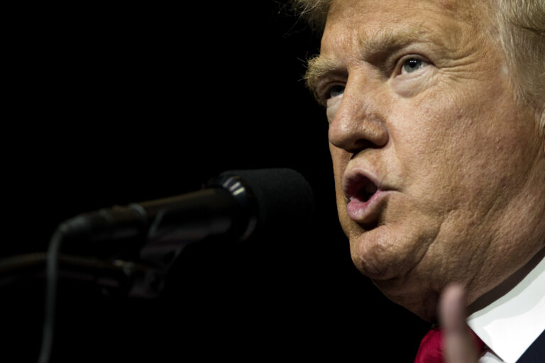 Republican presidential candidate Donald Trump speaks during a campaign rally at the South Florida Fairgrounds and Convention Center, Thursday, Oct. 13, 2016, in West Palm Beach, Fla. (AP Photo/ Evan Vucci) (AP)