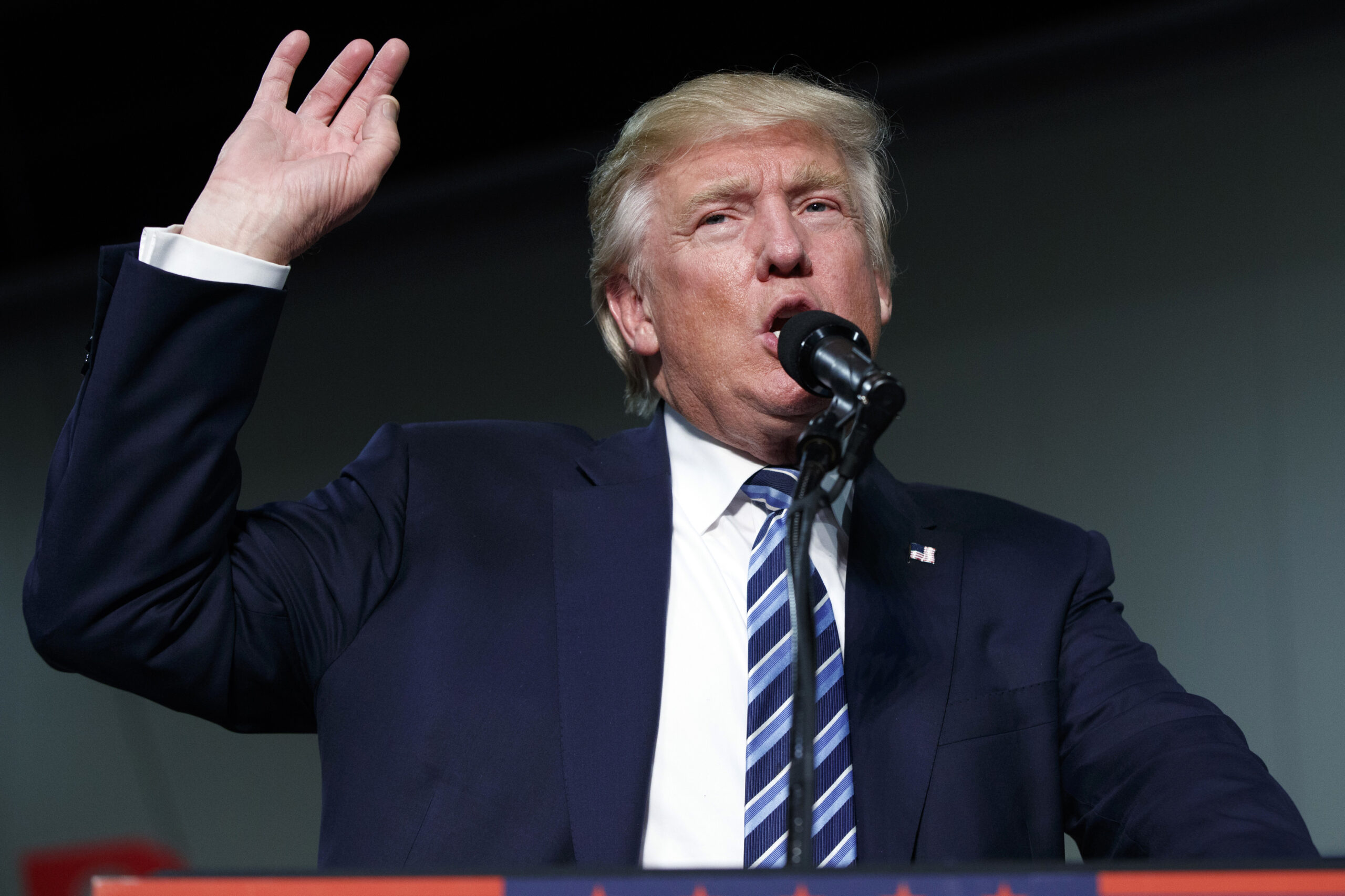 Republican presidential candidate Donald Trump speaks during a campaign rally, Friday, Oct. 14, 2016, in Charlotte, N.C. (AP Photo/ Evan Vucci) (AP)