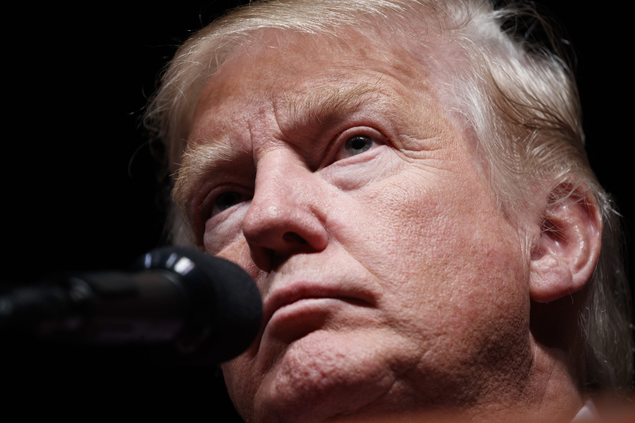 Republican presidential candidate Donald Trump arrives to speak at a campaign rally, Saturday, Oct. 15, 2016, in Bangor, Maine. (AP Photo/ Evan Vucci) (AP Photo/ Evan Vucci)