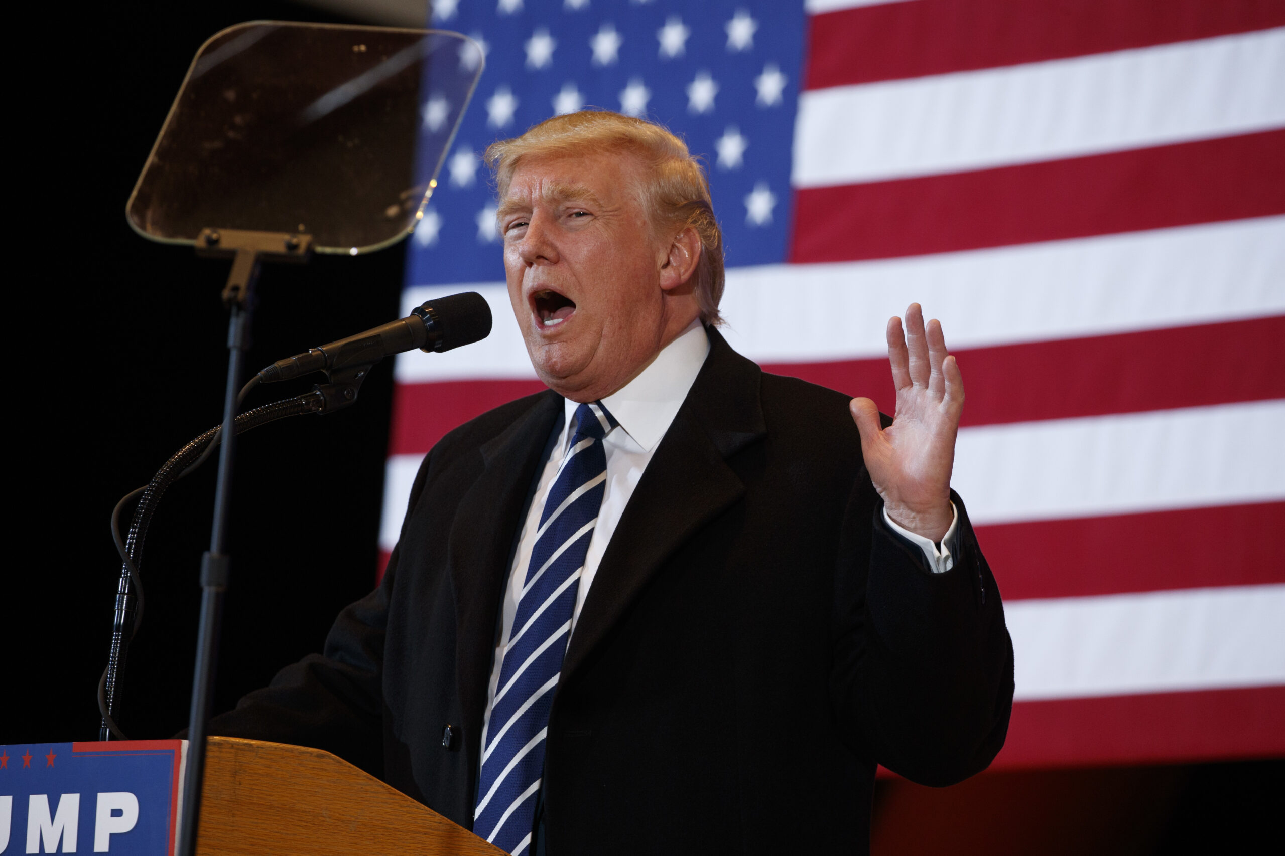 Republican presidential candidate Donald Trump speaks during a campaign rally, Friday, Oct. 28, 2016, in Cedar Rapids, Iowa. (AP)