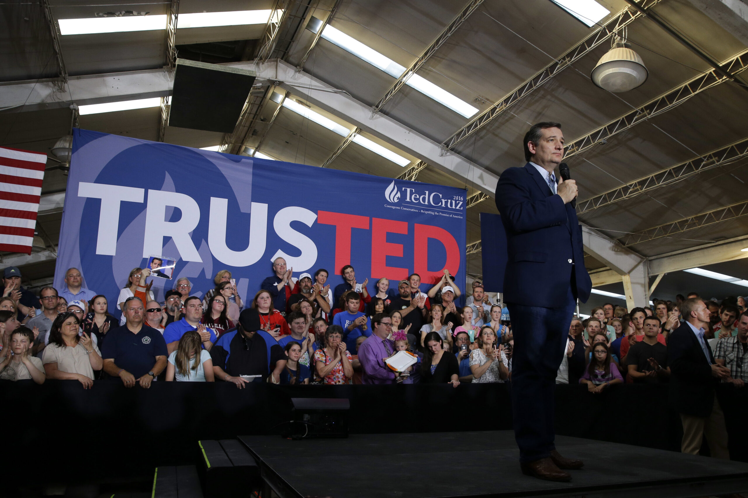 FILE - In this April 25, 2016, file photo, Republican presidential candidate Sen. Ted Cruz, R-Texas, speaks during a rally at the Johnson County Fairgrounds in Franklin, Ind. Cruz won 11 states and finished a surprising second in a Republican presidential primary, but his popularity may be slipping nationally and back in Texas.
Cruz was roundly criticized for refusing to endorse Donald Trump at the Republican National Convention.  (AP Photo/Michael Conroy, File) (AP)