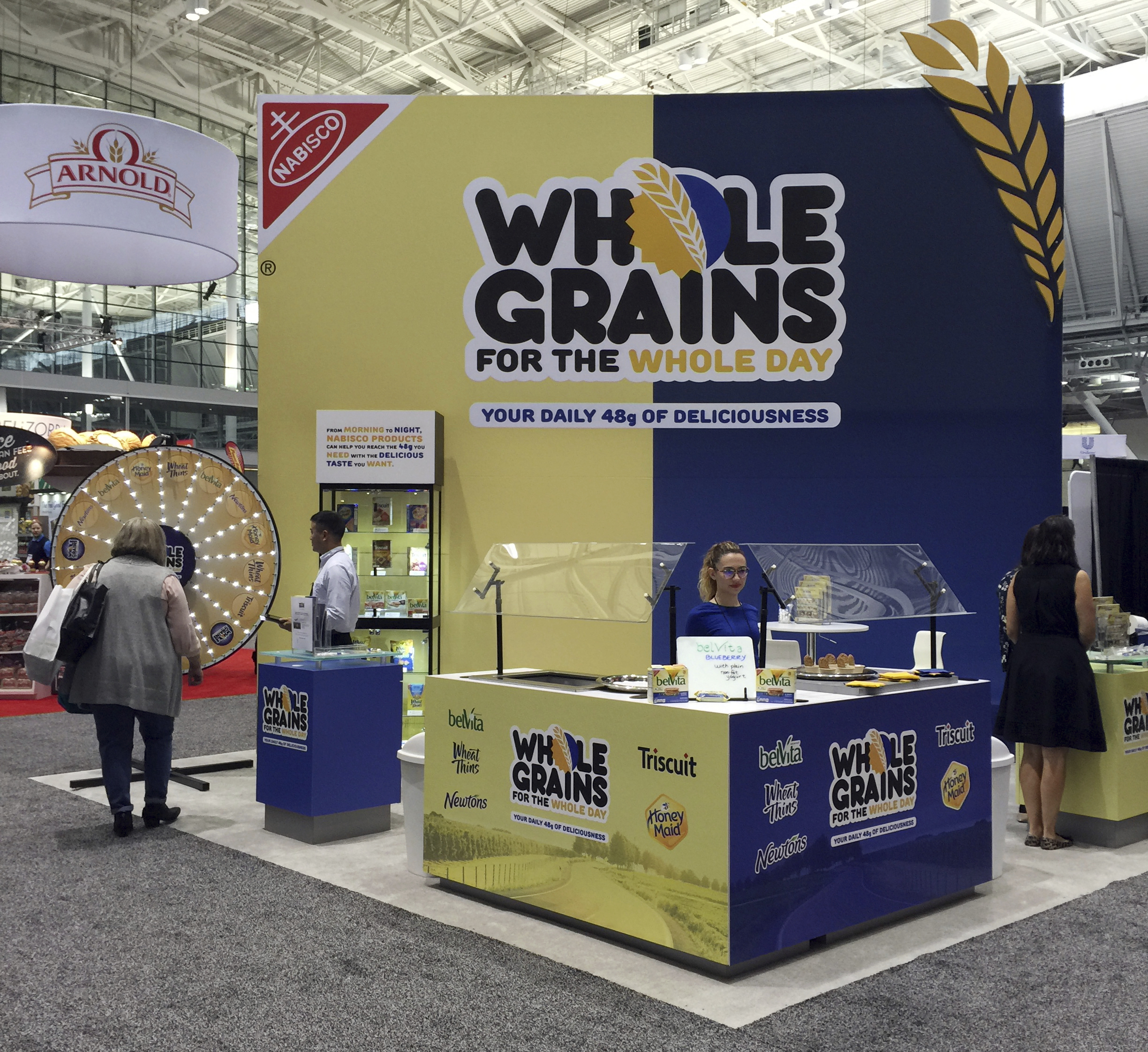 This Oct. 16, 2016, photo shows Nabisco’s booth at an annual dietitians' conference, where company representatives explained the health benefits of their products. The presence of major food companies underscored the conflict-of-interest issues in the nutrition field. (AP Photo/Candice Choi) (AP)