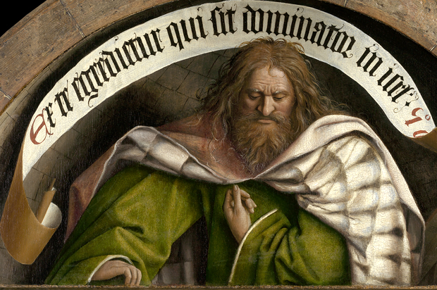 A detail of the Ghent Altarpiece in the Saint Bavo Cathedral, post-restoration. (Saint-Bavo’s Cathedral Ghent © www.lukasweb.be – Art in Flanders vzw, foto Dominique  Provost)