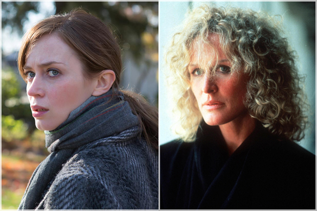 Emily Blunt in "The Girl on the Train;" Glenn Close in "Fatal Attraction"