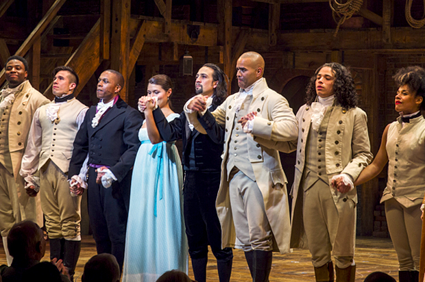 "Hamilton" actors bow to the audience (Reuters/Lucas Jackson)