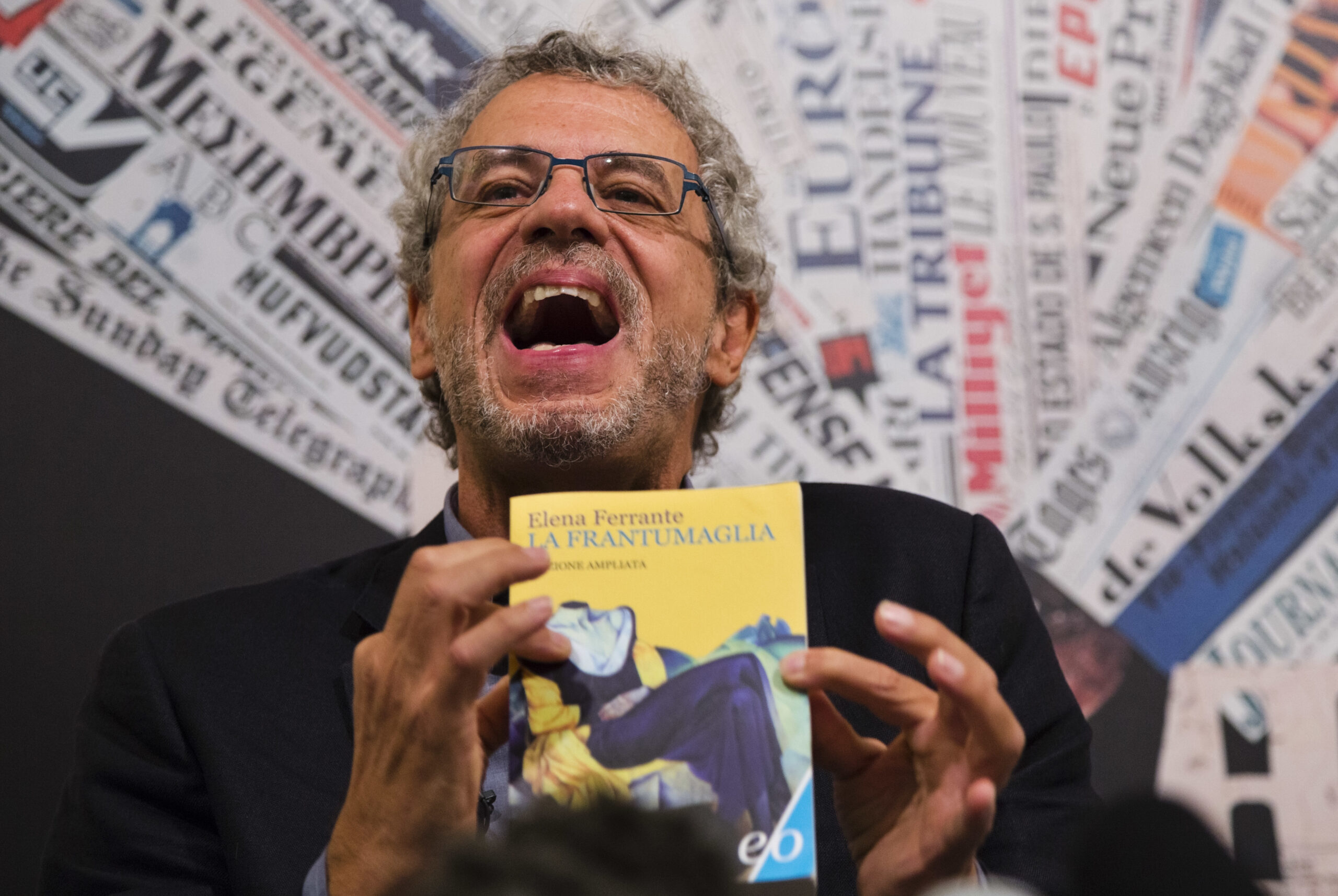 Italian journalist Claudio Gatti of the Italian financial daily Il Sole 24 Ore, speaks during a press conference at the Foreign Press Association in Rome, Friday, Oct. 7, 2016. Gatti, who claims to have exposed the identity of best-selling author Elena Ferrante defended his investigation Friday as having debunked "lies" about her background and contributed to knowledge about her work. (AP Photo/Domenico Stinellis) (AP)
