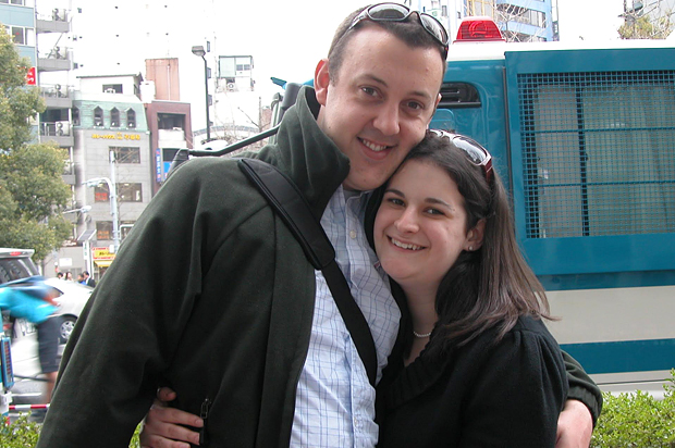 A photo of the author with her husband on their wedding day.
