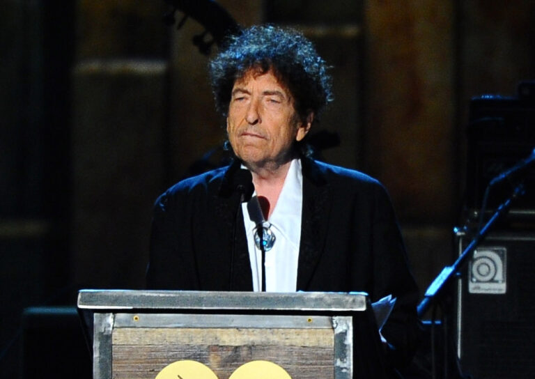 Bob Dylan accepts the 2015 MusiCares Person of the Year award at the 2015 MusiCares Person of the Year show in Los Angeles. (AP)