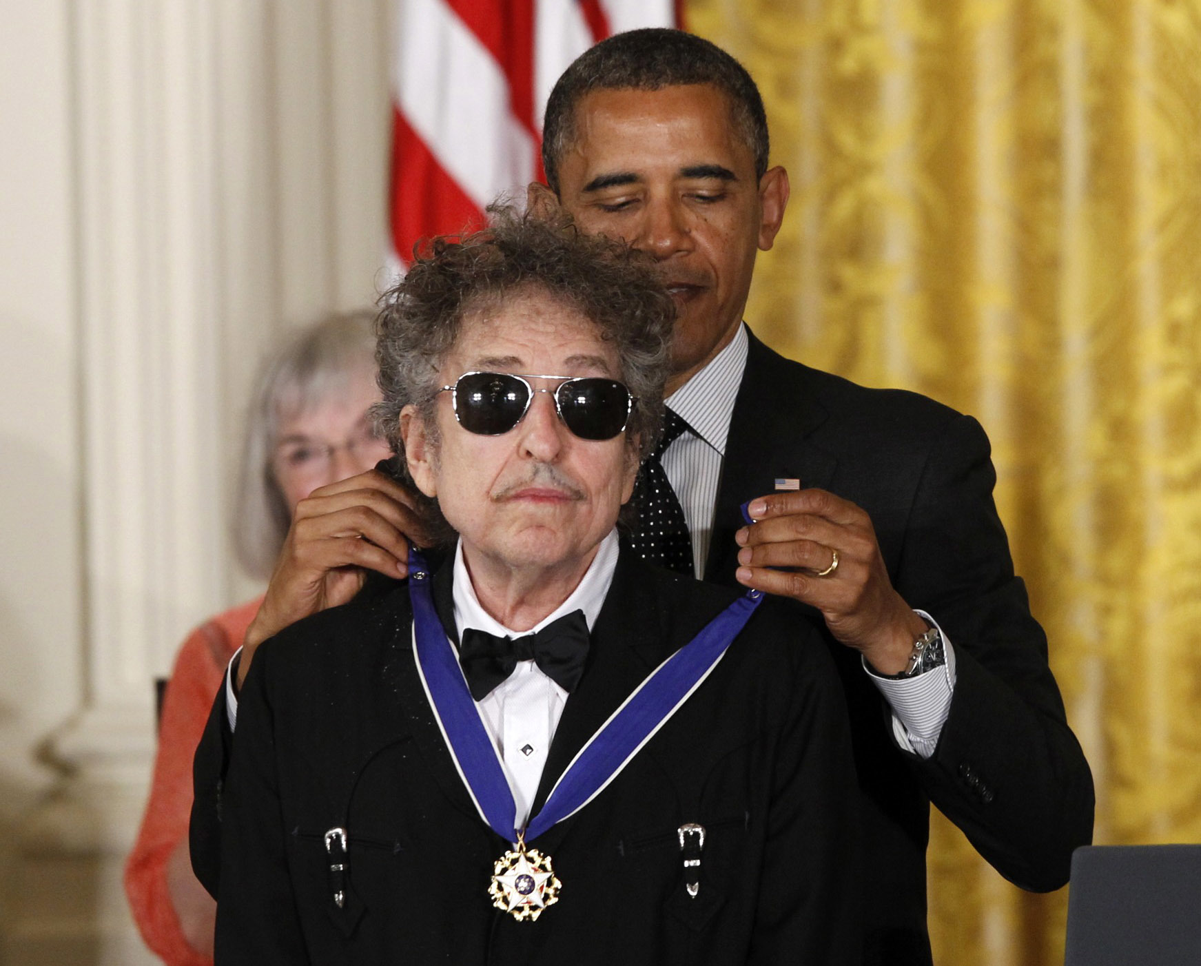 FILE - In this May 29, 2012, file photo, President Barack Obama presents rock legend Bob Dylan with a Medal of Freedom during a ceremony at the White House in Washington. Dylan won the 2016 Nobel Prize in literature, announced Thursday, Oct. 13, 2016. (AP)