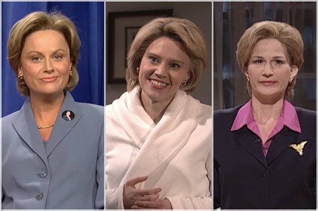 SNL Hillary Clinton impersonators, Amy Poehler, Kate McKinnon and Ana Gasteyer (NBC)