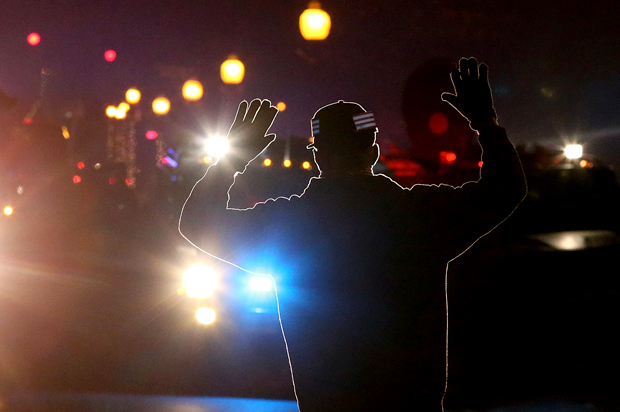 A protester in Ferguson, Missouri, November 24, 2014. (Getty/Justin Sullivan)