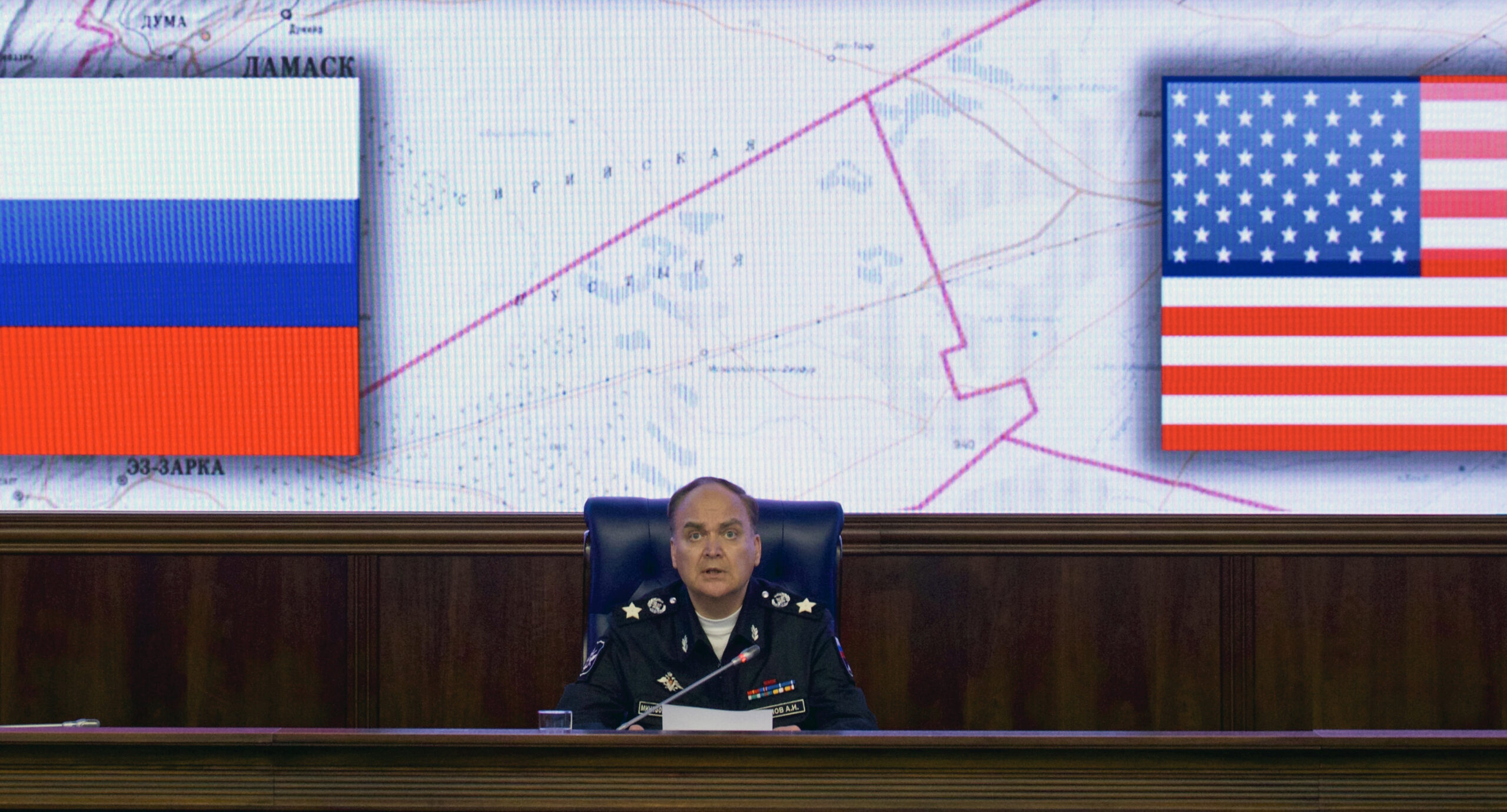 FILE - In this file photo dated Friday, Oct. 7, 2016, Russian Deputy Defense Minister Anatoly Antonov speaks during a media briefing in the Defense Ministry in Moscow. (AP)