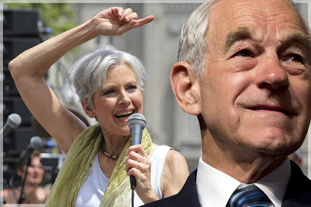 Jill Stein; Ron Paul (Reuters/Dominic Reuter/AP/Carolyn Kaster/Photo montage by Salon)