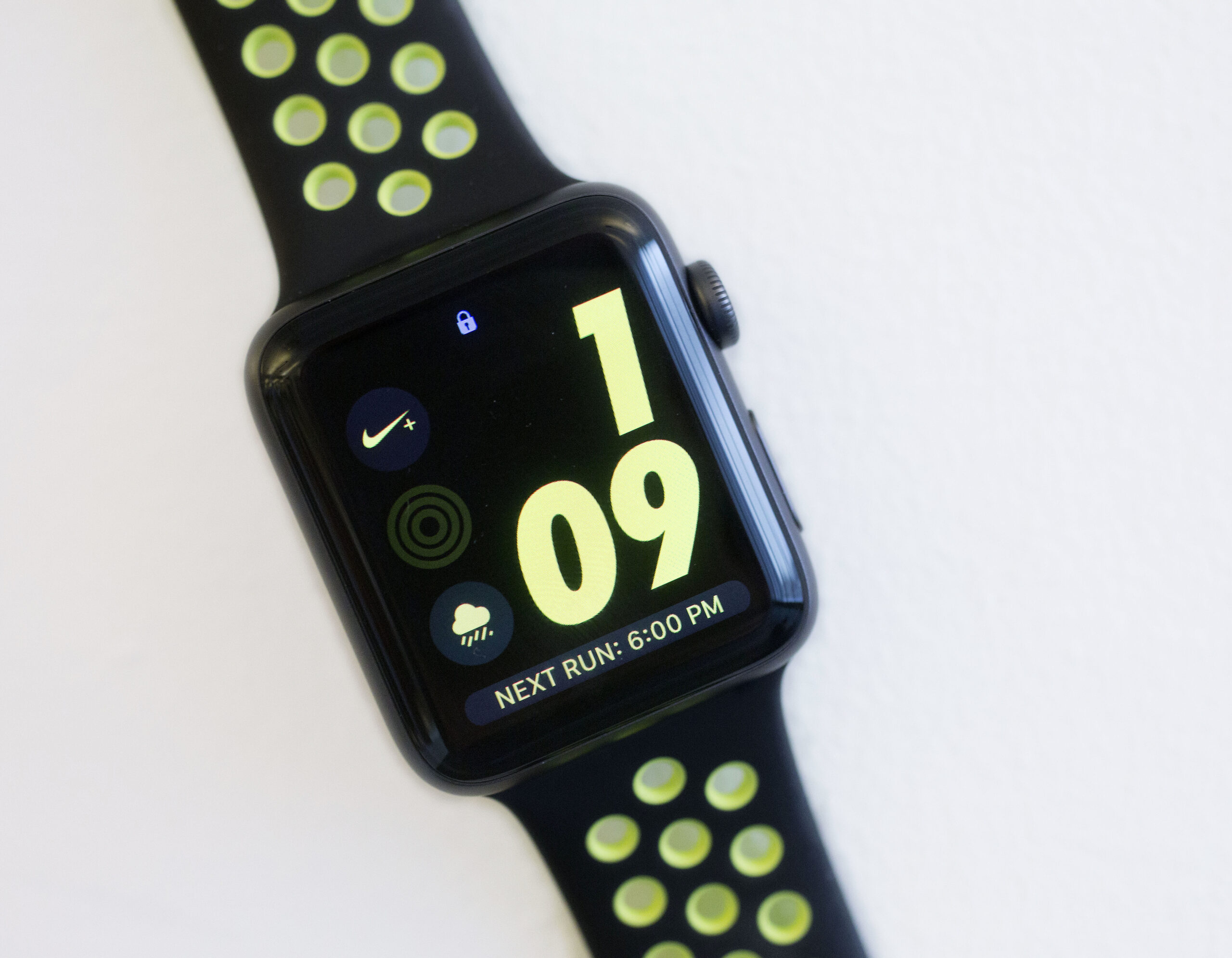 This Thursday, Oct. 27, 2016, photo shows the Apple Watch Nike Plus on display, in New York. Apple isn't the first to add GPS functionality to a smartwatch, but it's the first to make something that feels like a running watch. And the company is doubling down on that with a Nike edition out Friday, Oct. 28. (AP Photo/Mark Lennihan) (AP)